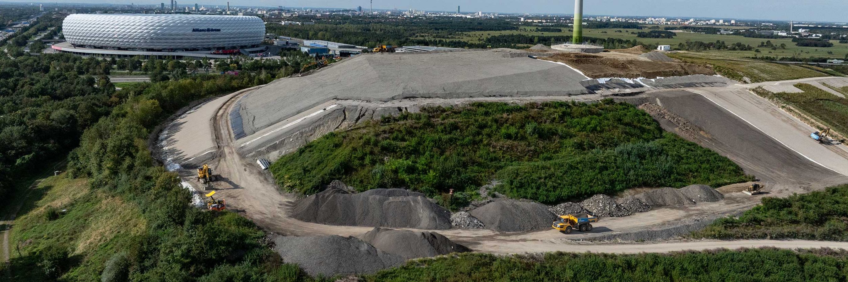 Deponiebau der ehemaligen Restmülldeponie der Stadt München