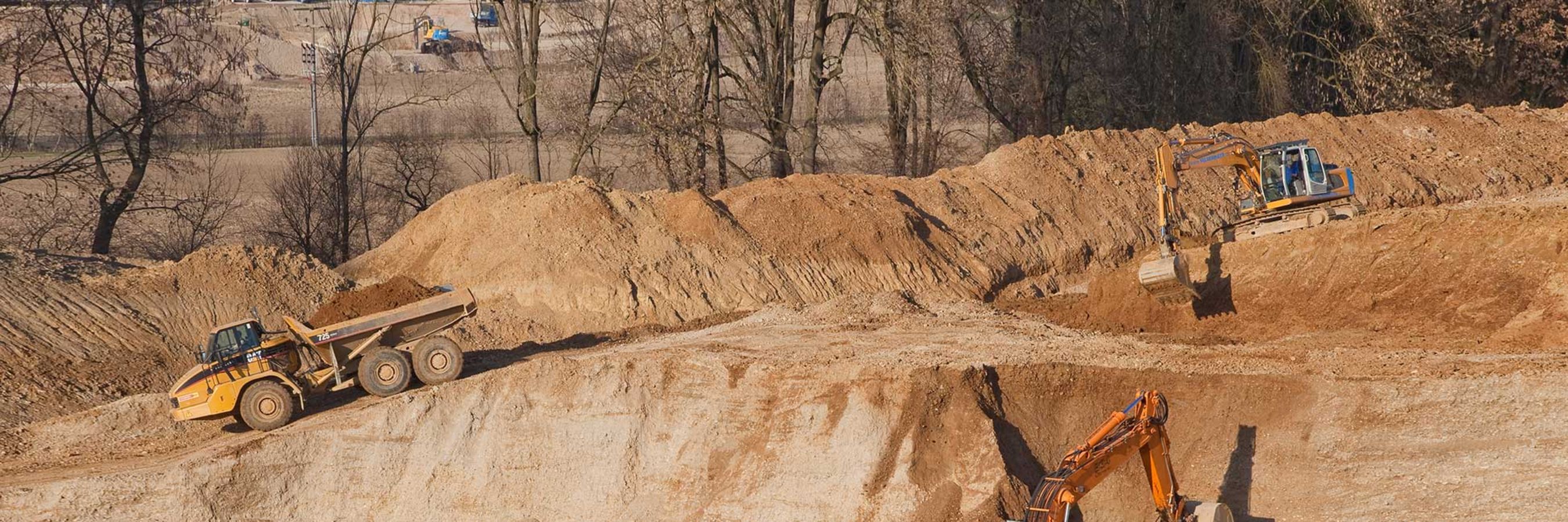 Luftaufnahme zu Erdbau Arbeiten